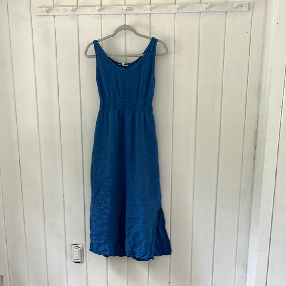 Casual Blue Sleeveless Maxi Sundress